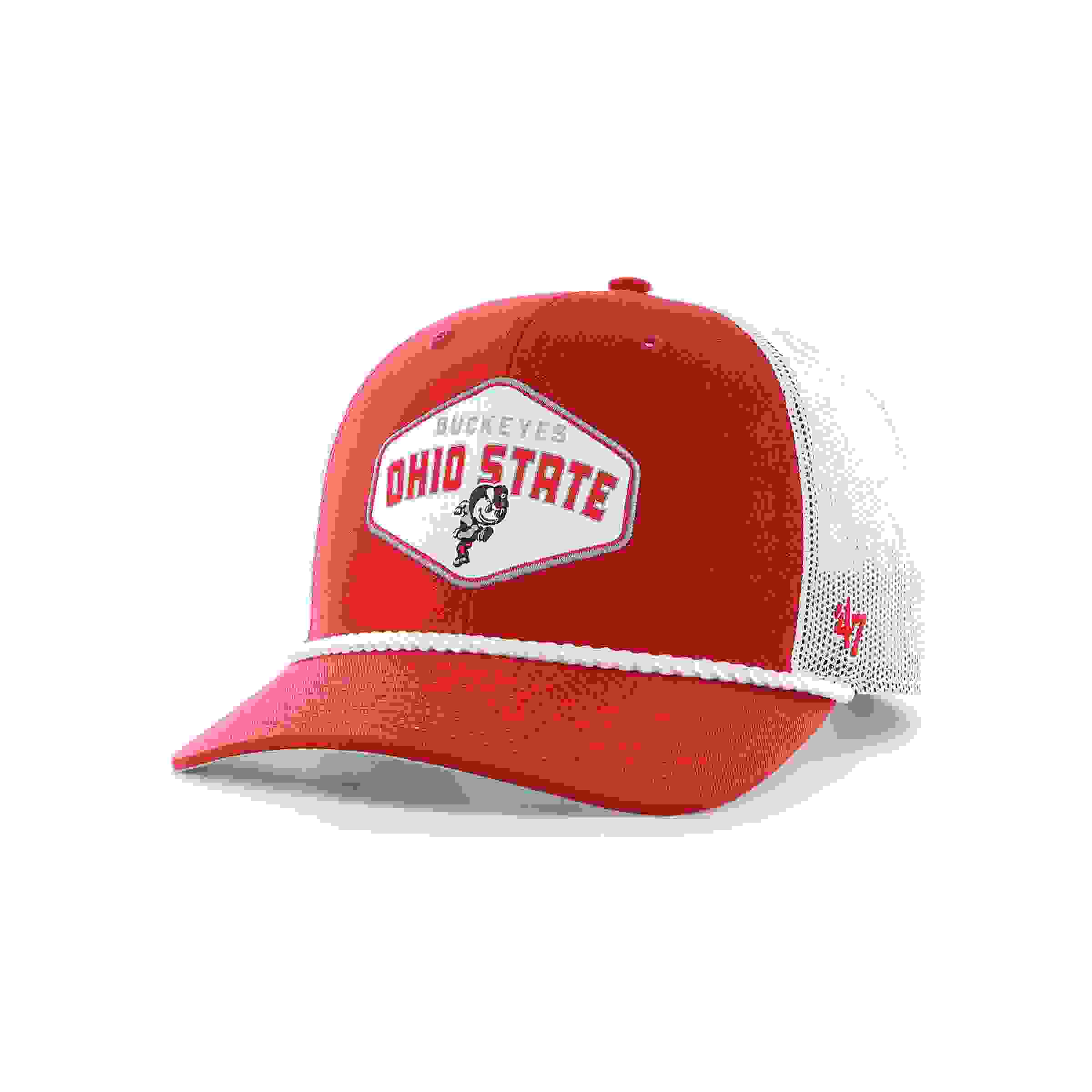 47 Ohio State Buckeyes Ace Out Red Trucker Snapback Hat